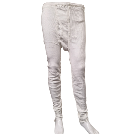 Czech White Ribbed Thermal Long Johns